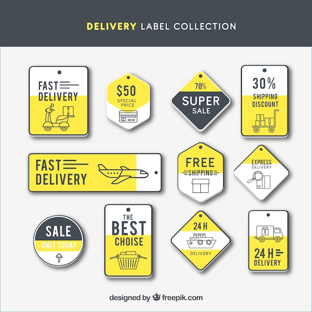 Free vector modern set of delivery labels
